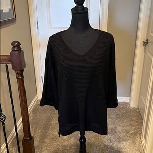 Elegant Black V-Neck Sweater